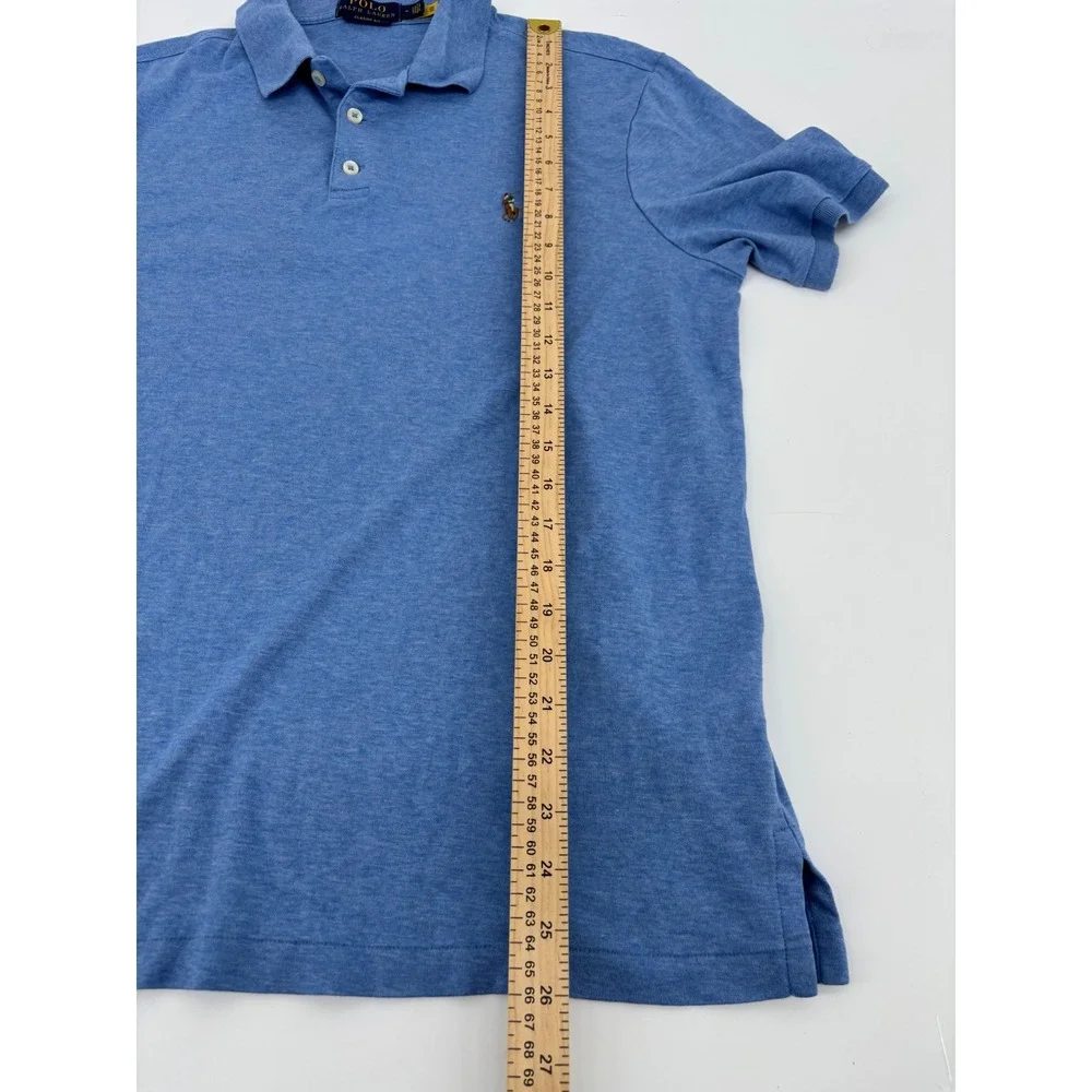 Polo Ralph Lauren Mens Classic Fit Short Sleeve Polo Shirt Blue Heather Medium